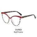 Occhiali anti luce blu cat-eye da donna con montatura rossa e leopardata C4 - Montatura Rossa