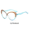 Contrast color TR glasses frame in tea blue with infinity design and fashion lenses - Tea Blue Frame