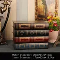 Coffrets de rangement style livre ancien en marron, vert et rouge avec détails dorés - Style A Grand