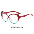 Fashionable TR cat-eye glasses frame featuring a vibrant red and green gradient finish - Red Green Frame