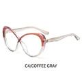 Chic butterfly frame glasses with coffee gray gradient finish and TR90 material - Coffee Gray Frame