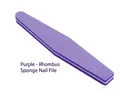 Purple rhombus sponge nail file with high-elastic foam for professional manicure care - Diamond / Purple