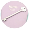 Zilveren vintage gelpen in sleutelvorm op een paars boek, model AOD-016 - Zilver-Ronde Plaatsleutel