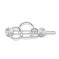 Minimalistische zilveren metalen haarclip met in elkaar grijpende cirkels op wit - Zilver