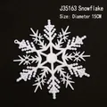 Fiocco di neve bianco in plastica da 15cm con design a traforo per albero di Natale - 15cm/J35163