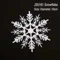 Fiocco di neve bianco 10cm in plastica traforata con design a 6 punte per l'albero di Natale - 10cm/J35161