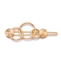 Elegante gouden geometrische haarclip met in elkaar grijpende ringen voor dames - Goud