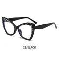 Montatura per occhiali Cat-eye in TR90 nero lucido con dettagli a pois bianchi - Montatura Nero Lucido a Pois