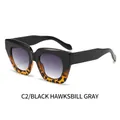 Lunettes de soleil carrées oversize en écaille noire avec des verres dégradés gris - Monture Écaille Noire Verres Dégradés Gris