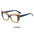 Occhiali cat eye anti luce blu in TR con strati blu e arancio, modello C3 - Blu Giallo (C3)