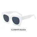 Lunettes de soleil oversize chic avec monture blanche et verres gris foncé design - Monture Blanche Verres Gris Foncé
