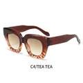 Lunettes de soleil rétro oversize avec verres dégradés thé et monture ambre écaille - Monture Thé Verres Thé Dégradé