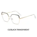 Square metal frame glasses in black transparent finish with sleek golden temples - Black Gold Frame with Transparent Leg Cover