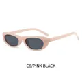 Lunettes de soleil ovales monture rose translucide et verres gris foncé, modèle C8 - Monture Rose Gelée Verres Gris Noir(C8)