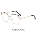 Fashionable large square metal glasses frame in Black Tea and gold finish - Black Tea Frame with Black Leg Cover
