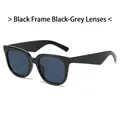 Classic black frame sunglasses with dark grey lenses in a stylish minimalist design - Black Frame Black Grey Lens