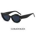 Occhiali da sole neri stile Y2K con montatura ondulata e lenti grigio scuro - Montatura Nera Lenti Grigio Nero