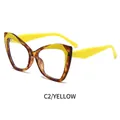 Montatura retrò cat-eye in TR90 con finitura giallo e tartarugato giallo trendy - Montatura Tartarugata Gialla