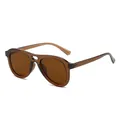 Occhiali da sole aviator trendy con montatura tè trasparente e lenti marroni - Montatura Tè Trasparente Lenti Tè