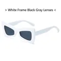 Chic butterfly shaped white frame sunglasses with dark grey lenses for women - White Frame Dark Grey Lens