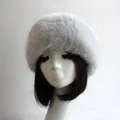 Bandeau en fausse fourrure gris clair pour femme avec texture épaisse et douce - Taille unique / Gris clair
