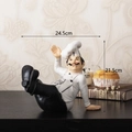 Resin chef wine rack figurine for home and restaurant decor, size 24.5cm by 21.5cm - Wine Rack Lying Style CS604