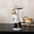 Statuetta chef in resina con vassoio, ornamento decorativo da 23,5 cm per casa e cucina - Stile Candeliere CS610