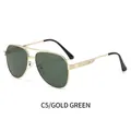 Occhiali da sole aviator classici con montatura dorata e lenti verde scuro - Montatura Oro Lenti Verde Scuro (C5)