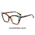 Lunettes anti-lumière bleue œil de chat, monture écaille avec points bleus C4 Hawksbill Blue - Écaille de Tortue Bleu (C3)