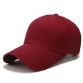 Gorra de béisbol clásica de algodón en color granate con visera curva para uso diario - Ajustable / Burdeos
