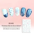 Luminous Christmas nail stickers SN-001 featuring snowflake patterns and self-adhesive backing - SN-001