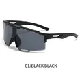 Sport cycling sunglasses with black frame and dark grey lenses for men and women - Black Frame Black Grey Lens