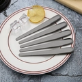 5-piece set of long-handled stainless steel stirring spoons in elegant gun grey finish - 410 Stainless Steel Spoon - Black