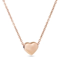 Collana con ciondolo a cuore in oro rosa 18K e catena in acciaio inossidabile lucido - Oro rosa