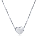 Collana con pendente a cuore in argento lucido in acciaio inossidabile 18K stile - Color Acciaio
