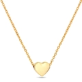 Collana a cuore in acciaio inossidabile placcata oro 18 carati su sfondo bianco - Oro