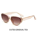 Gafas de sol cat eye con montura té transparente y lentes marrones degradadas - Montura Té Transparente Champaña Lente Té Doble