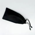 Sacchetto in raso nero con coulisse lucida e fermacorda in plastica per accessori - Custodia a Sacco per Occhiali