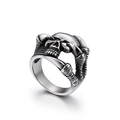 Vintage Punk Totenkopf Klaue Ring in Antik-Silber-Optik mit feinen Gothic-Details - US 10 / Stahlfarbe
