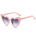 Süße rosa herzförmige Sonnenbrille mit lila Verlaufsgläsern für einen trendigen Look - Rosa Rahmen Verlauf Graue Gläser