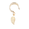 Clip per orecchio a forma di U in oro con pendente a foglia testurizzata per donna - Ear Cuff Foglia (6664) / Oro
