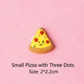 Cute resin pizza slice accessory with smiley face and colorful dots, size 2x2.2cm - Small Pizza 3 Dots