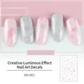 Luminous heart and star pattern nail art stickers SN-002 in pink and grey tones - SN-002