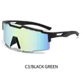Sport cycling sunglasses with black frame and blue green mirror lenses for outdoors - Black Frame Gold Mirror Lens