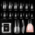 Tabella taglie dettagliata con 12 dimensioni per set da 48 pezzi unghie finte in gel - Long Coffin Shape (05) / Confezione da 48 Pezzi