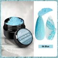 Detail of blue gypsum nail gel showing sandy 3D embossed texture and artistic nail art effects - Gypsum Gel 06 (Blue)