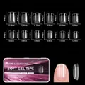 Size guide for clear ultra-thin matte full cover nail tips in 12 different sizes - Porcelain White Box Half Frosted 03 (qt0774) / 550 Pieces/Pack