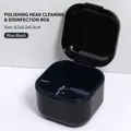 Blauw-zwarte desinfectiebox voor nagelfreesjes met uitneembare mand 8,2x8,2x6,9cm - Blauw Zwart
