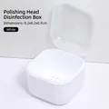Witte sterilisatiedoos voor nagelboortjes met mandje en helder deksel 8,2x8,2x6,9cm - Wit