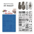 Detail van de XY-NAIL07 stempelplaat met luipaard en zebra patronen voor nagels - Dierentextuur (XY-07)
